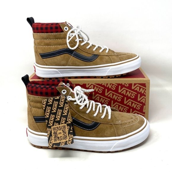 VANS Sk8-Hi MTE-1 Shoe High Top Brown Plaid Suede Women's Size Boots VN0A5HZYY49 - Picture 5 of 11